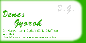 denes gyorok business card